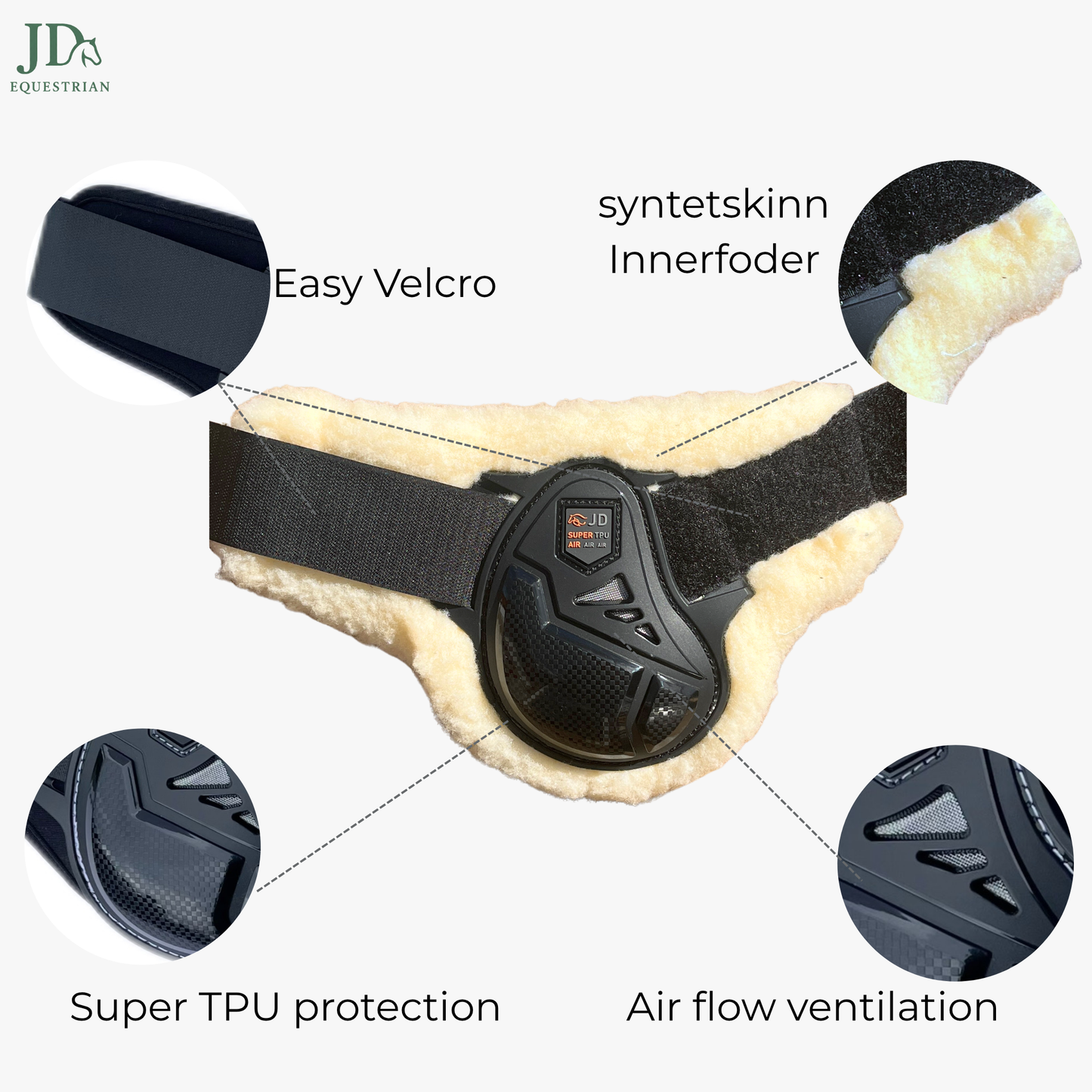 JD SUPER TPU AIR fårskinnsliknande foder –Kotskydd (Bakstrykkappor)